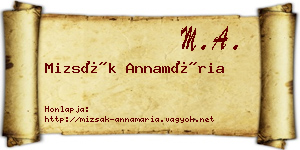 Mizsák Annamária névjegykártya