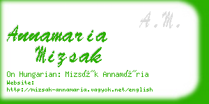 annamaria mizsak business card